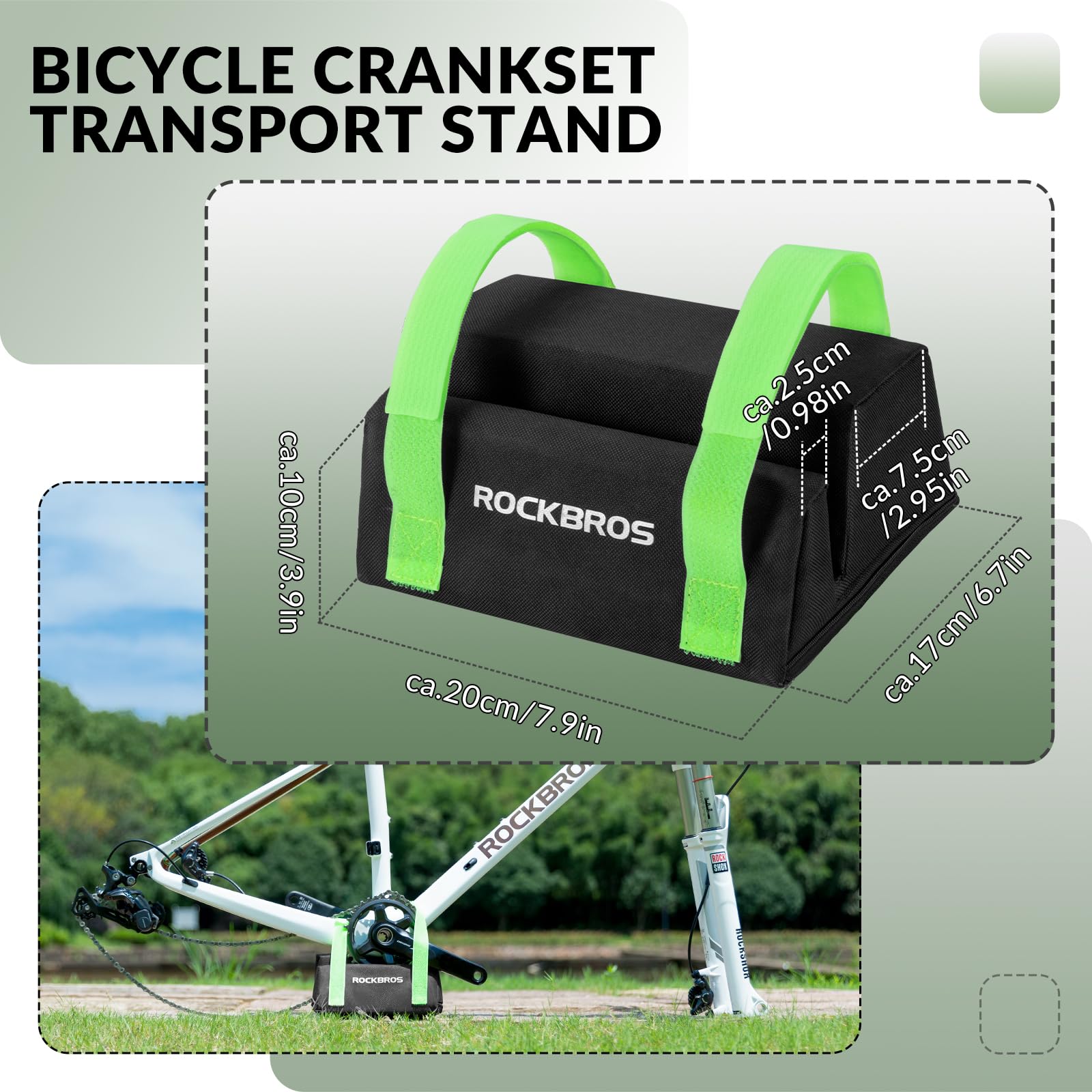 ROCKBROS Protezione da Trasporto per Guarnitura Bici, Supporto Morbido Protettivo per Pedivella Bicicletta MTB, Stabile in Velcri, Accessori Bike