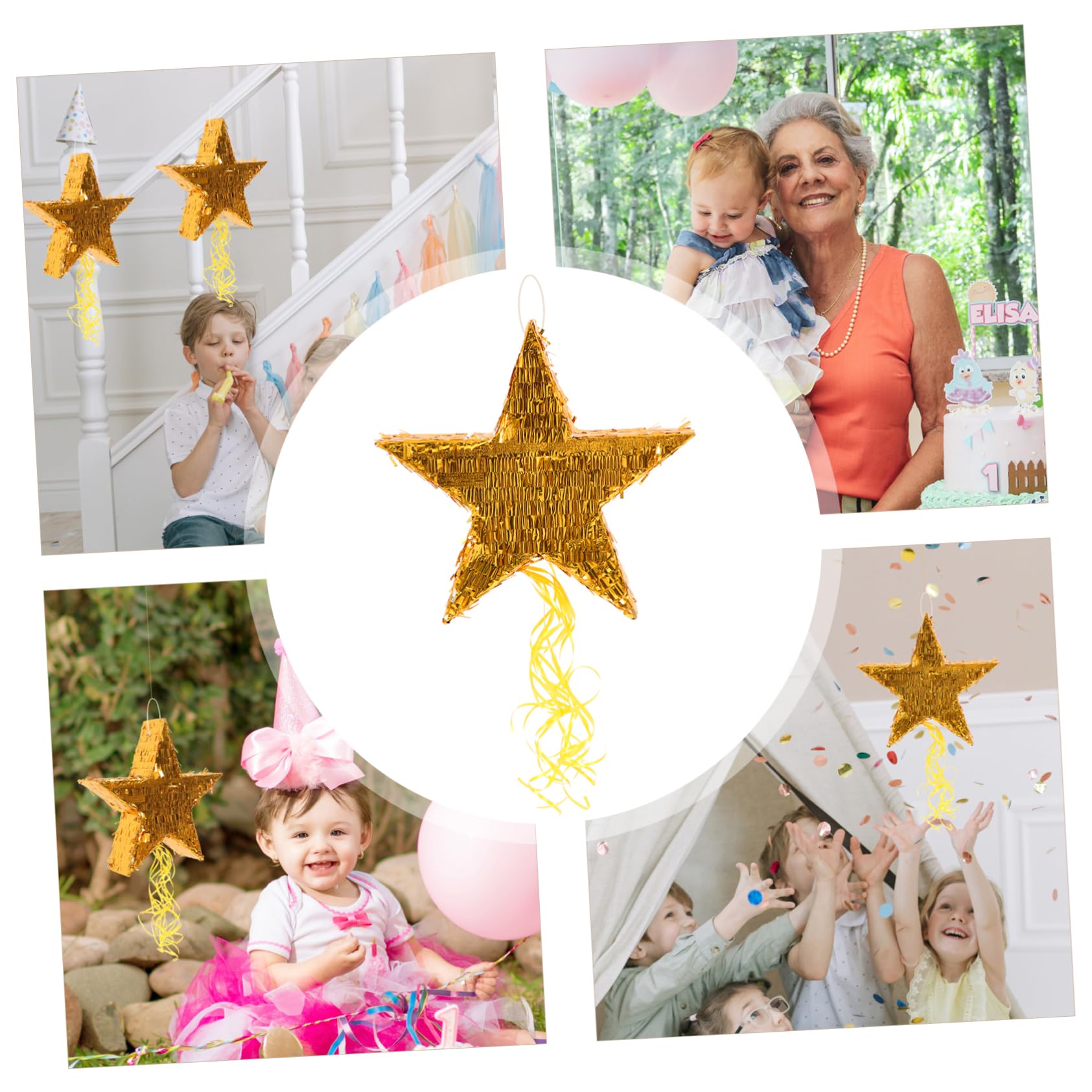 ibasenice 2piezas Piñata De Cinco Puntos Para Celebraciones Infantiles Decoración De Fiesta De Cumpleaños Llenar Dulces y Juguetes Para Fiestas De Boda y Eventos Festivos