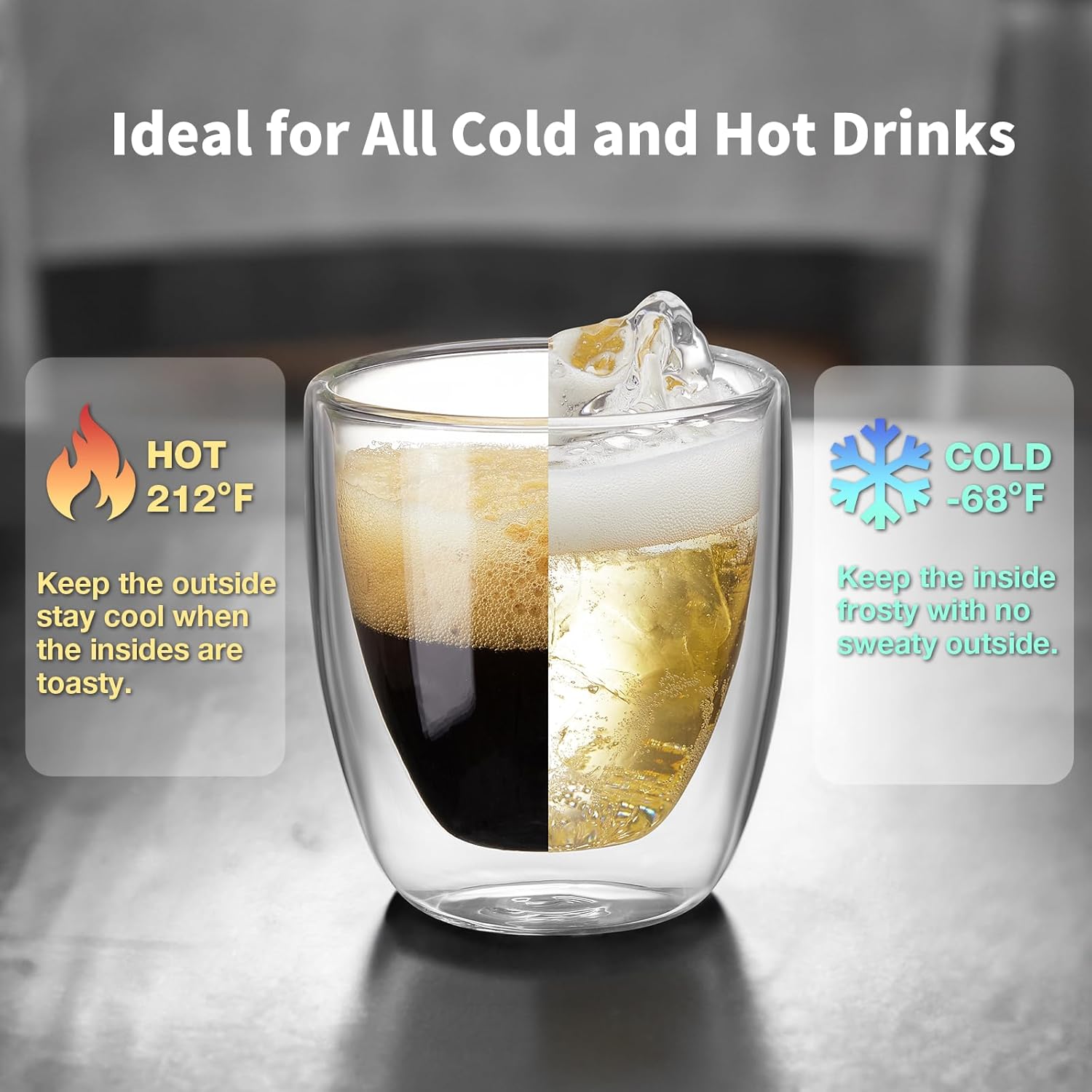 Double Walled Espresso Cups Set of 4 (50% Thicker), 3 Ounce Clear Expresso Coffee Mugs, Espresso Shot Glasses, Double Wall Insulated Espresso Cups Suit for Espresso Machine, Microwave Safe - Image 5