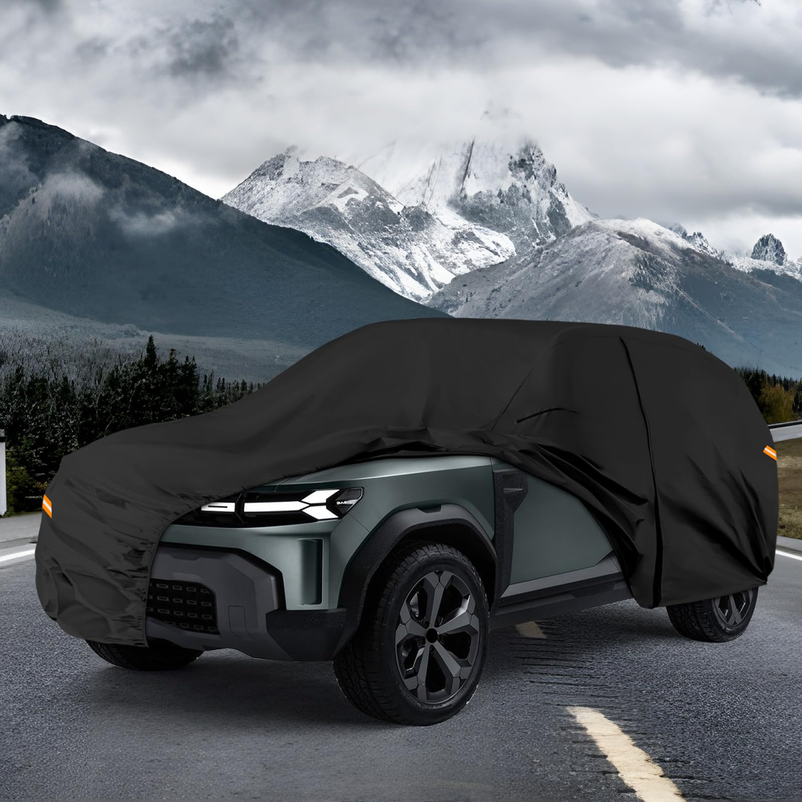 Funda de coche impermeable para Dacia Bigster/Renault Boreal 2024-2025, cubierta completa para coche, lona para invierno, verano, todo tipo de climas, cubierta con cremallera, con cierre de puerta
