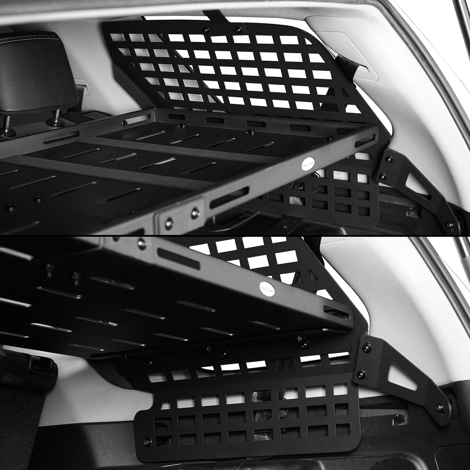 Hooke Road 4Runner Trunk Cargo Rack Shelf + Rear Window Molle Panel Kit for 2010-2024 Toyota 4Runner 5th Gen 5-Seater 7-Seater, Black Interior Storage Organizer Tray