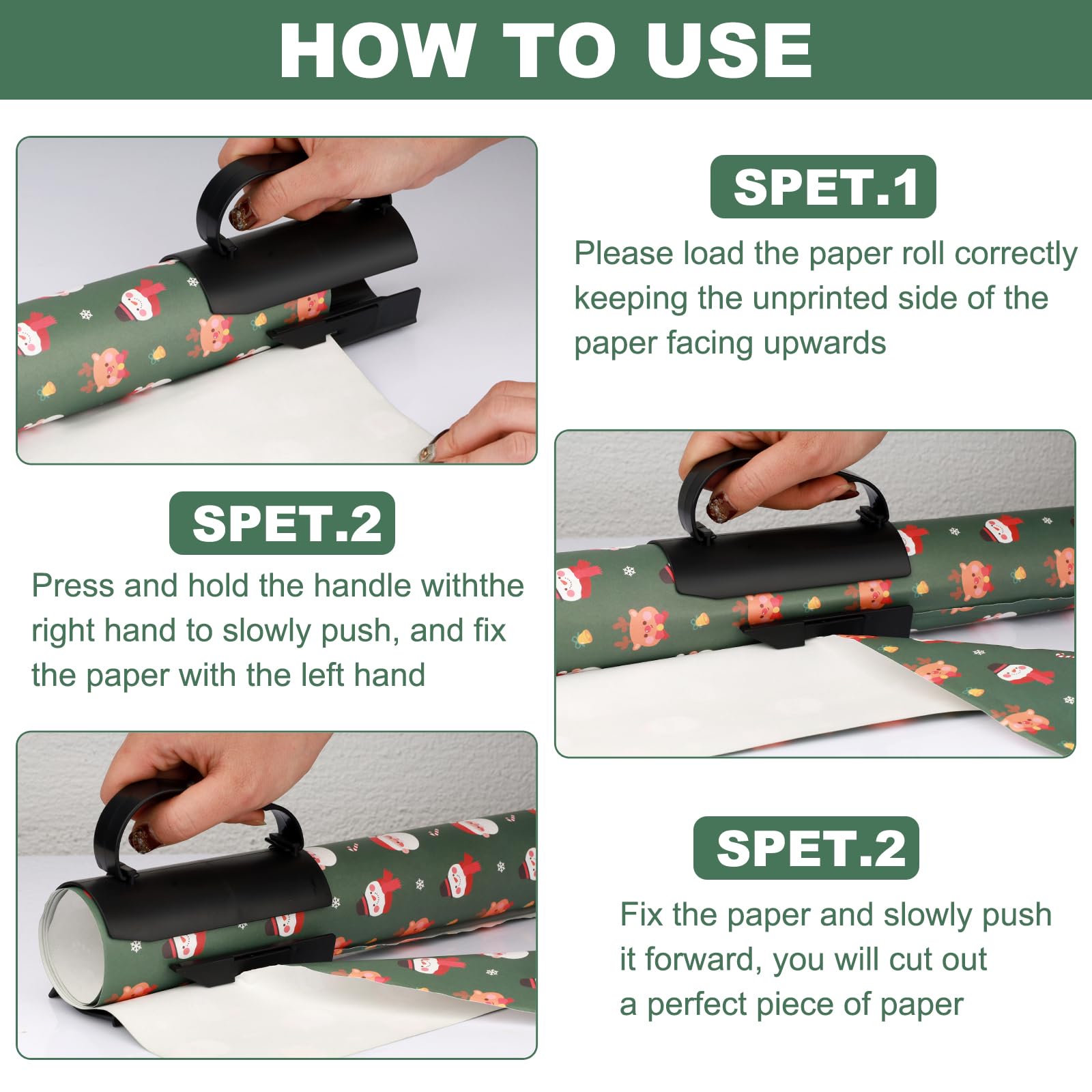 Cortador De Papel De Regalo, Herramienta Portátil Deslizante Para Cortar Rollos De Papel De Regalo Cortador De Papel Que Facilita El Corte De La Pared Navidena De Accion De Gracias De Hallo