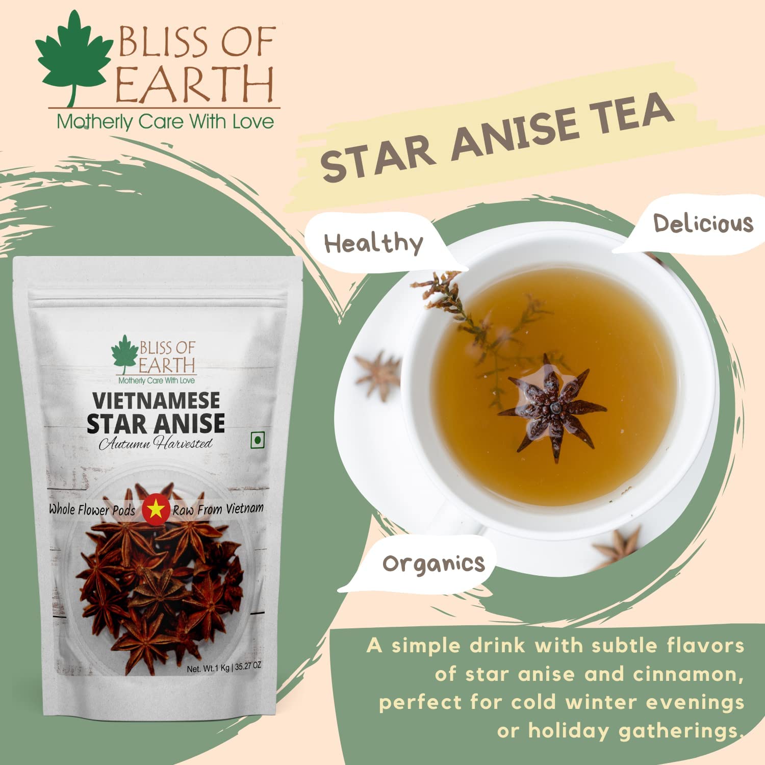 Bliss of Earth 100gm Kali Jeeri Bitter Cumin, Kadwa Jeera &100gm Star Anise Whole spices, Chakra Phool,Organic Good for Health - Image 5 thumbnail