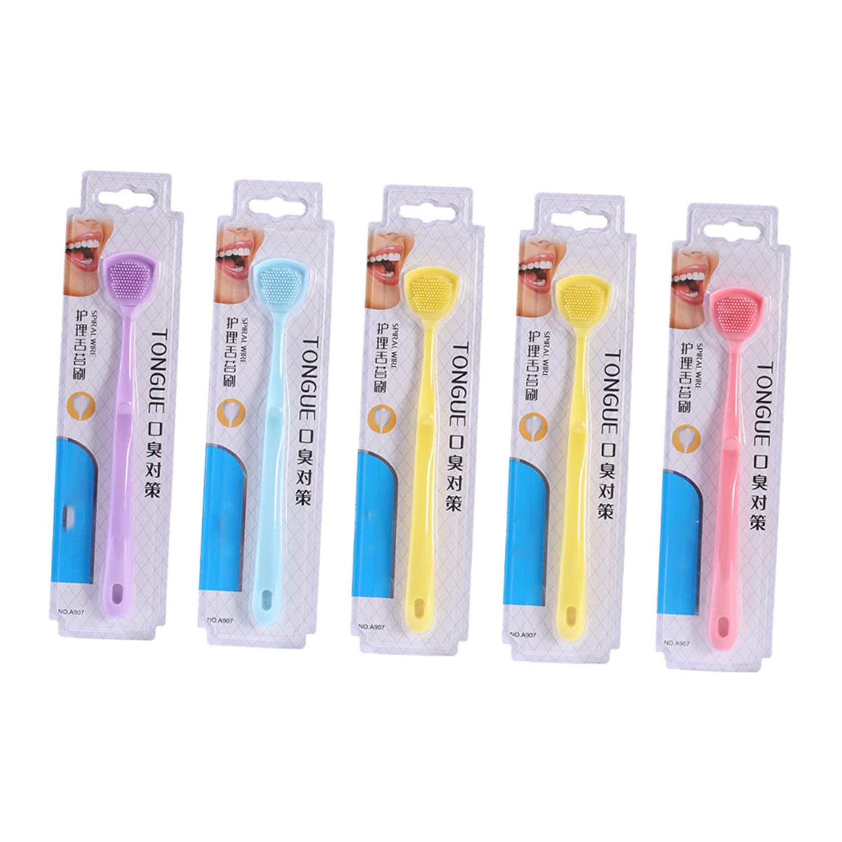 3 Set Raschietto Per Lingua Pulitore Per Lingua Portatile Con Ergonomico Accessori Per Orale Per Adulti E Adolescenti Casual Facile Usare Colore Casuale 5 Pezzi * 3