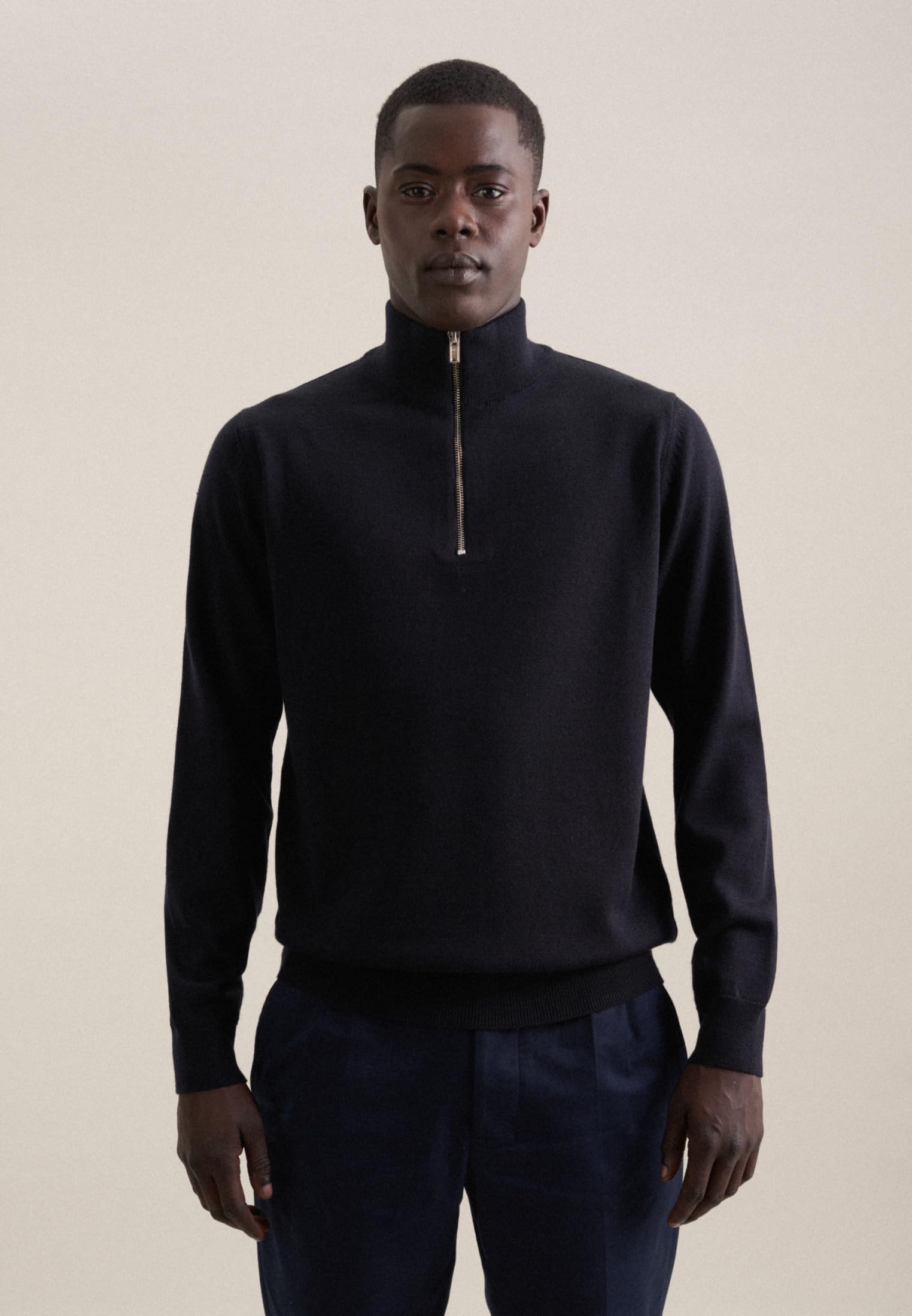 Seidensticker Maglione da Uomo in Lana Merino con Chiusura Lampo Maglione Uomo