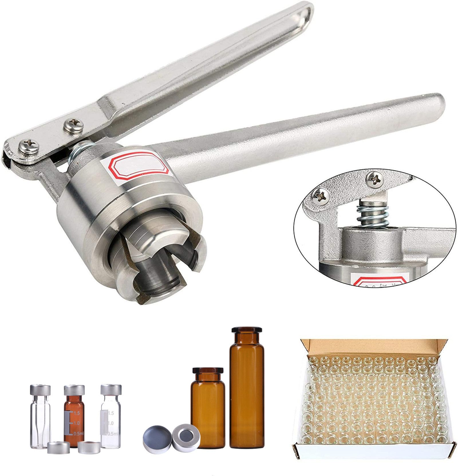 13–32 Mm Flip-Off-Fläschchen-Bördelmaschine,Edelstahl-Parfümfläschchen-Verschließmaschine,Schnelles Verschließen,Spart Zeit Und Mühe,Professionelle Manuelle Fläschchen-Bördelmaschine 20mm