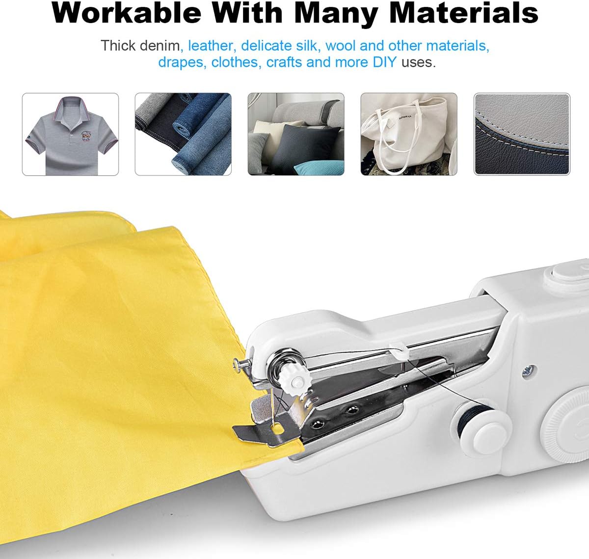Sewing Machines, Sewing Machine Mini Sewing Machine Handheld Portable for Curtains Clothes Crafts and Home Travel DIY