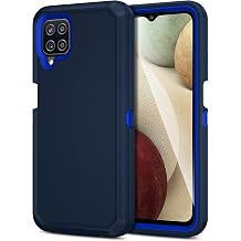 Jiunai for Samsung Galaxy A12 case, Rugged Dual Layer Shockproof Drop Protection Outdoor Sports Tough Hybrid Bumper Rubber Cover Defend Matte Armor Phone Case for Samsung Galaxy A12 5G 2021 Blue