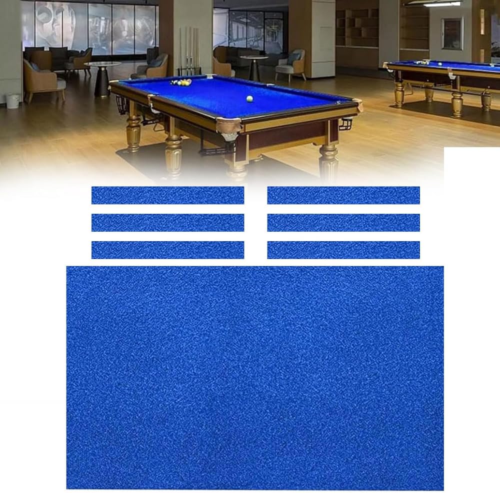 Billardtisch Filz, Pool Tisch Filz, Snooker Tisch Tuch Filz Ersatz Kit, Billardtuch Mit 7ft/8ft/9ft/11ft, Snooker -Tischtuch Filz, Innensporttischtuch-Blue Blau||8ft/2.43m