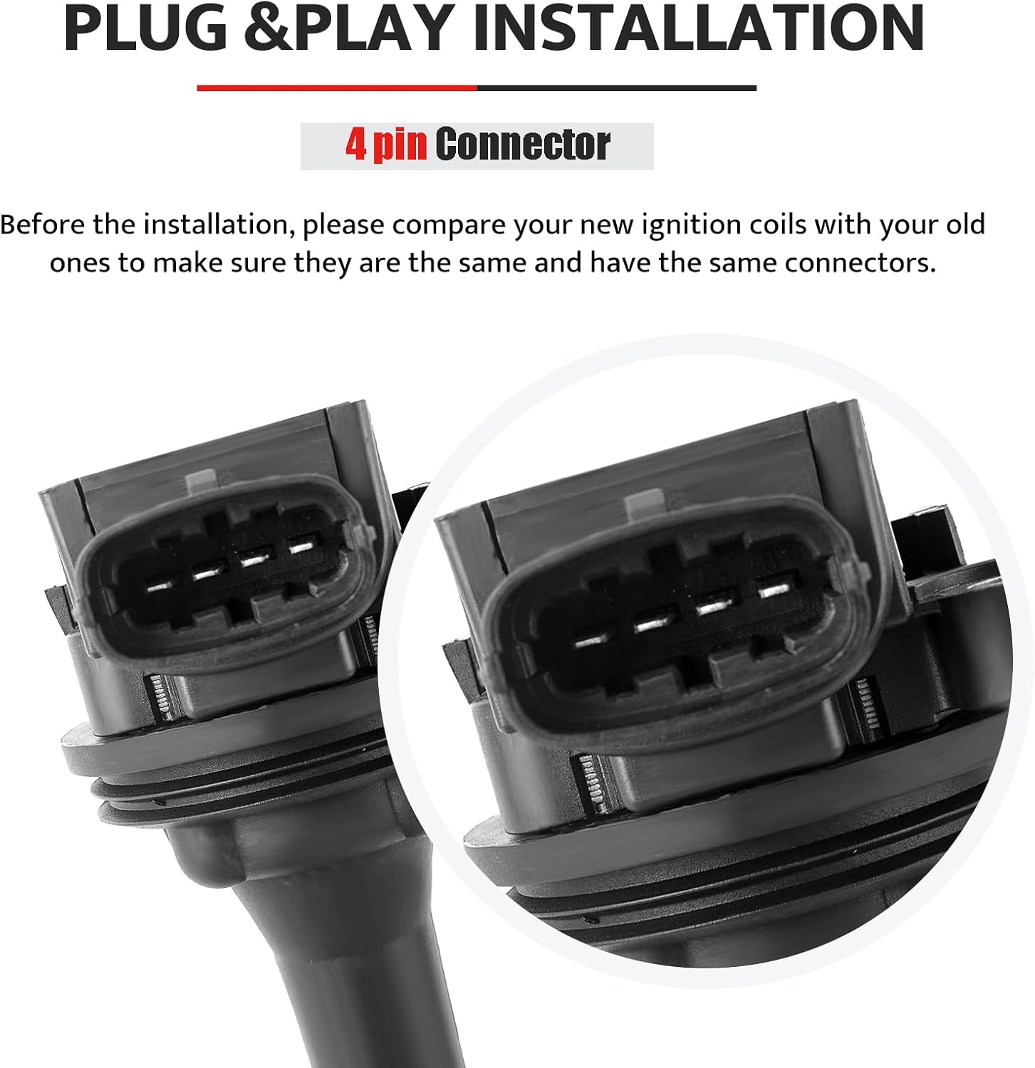 Ignition Coil Pack Replacement for Volvo L5 2.3 2.4 2.5 2003 2004 2005 2006 2007 Volvo V70 XC70 XC90 S80 S60, S60 C70 S70, L6 2.8L 2.9L, Set of 5, UF341 UF341T