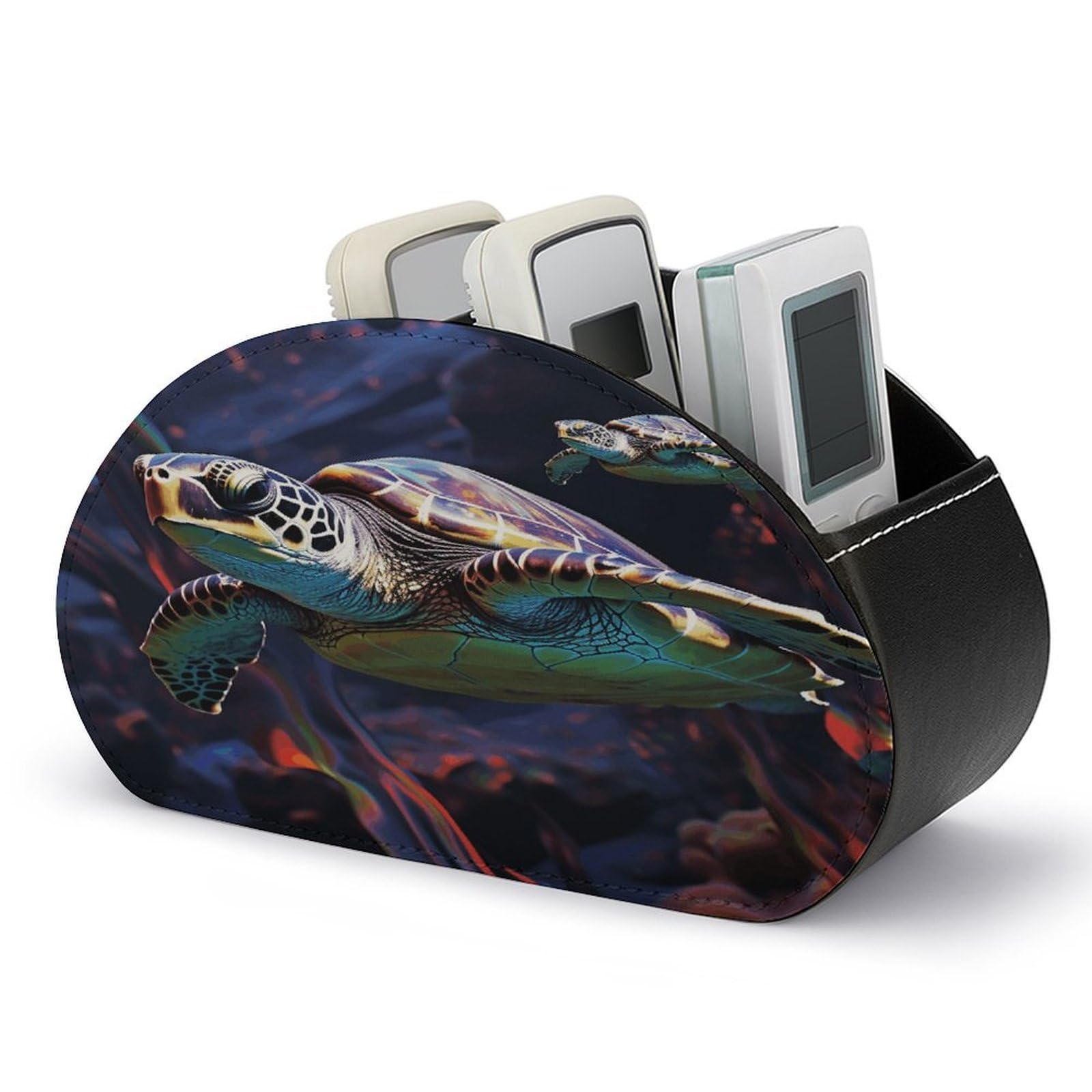 Btcowzrv Style A Colorful Tropical Sea Turtle Remote Control Holder With 5 Compartments