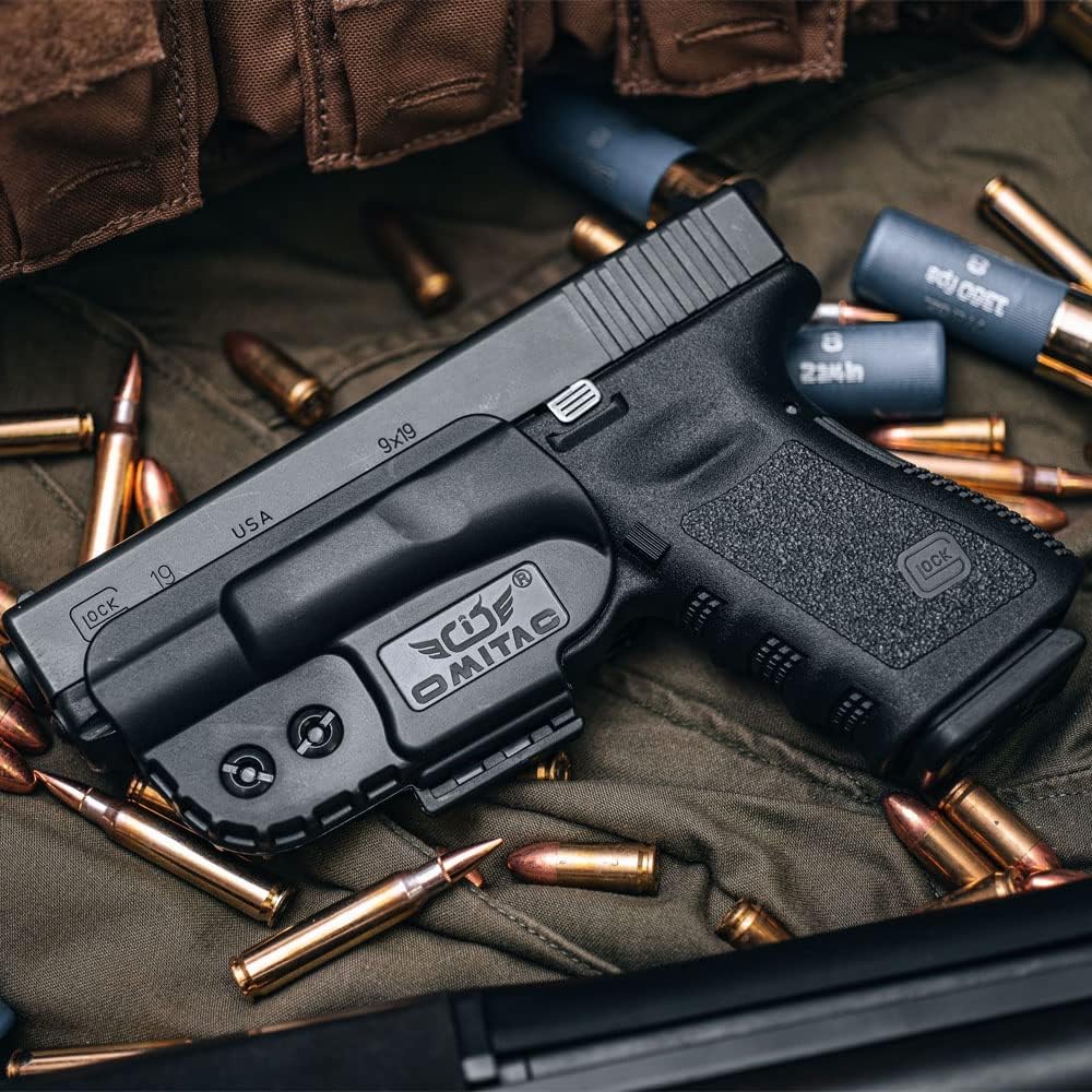Внутренний фиксатор кобуры для Glock 17, Glock 19, Glock 26; кобура IWB подходит для всех моделей Glock серий Gen3, Gen4 и Gen5 с калибром 9 мм и выше, таких как G17, 19, 22, 23, 31, 32, леворучные и праворучные,