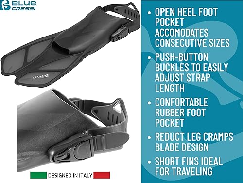 Miniatura 9 de Cressi Adult Snorkel Set (Mask, Dry Snorkel, Adjustable Fins) - Light for Travel - Ocean Set Designed in Italy