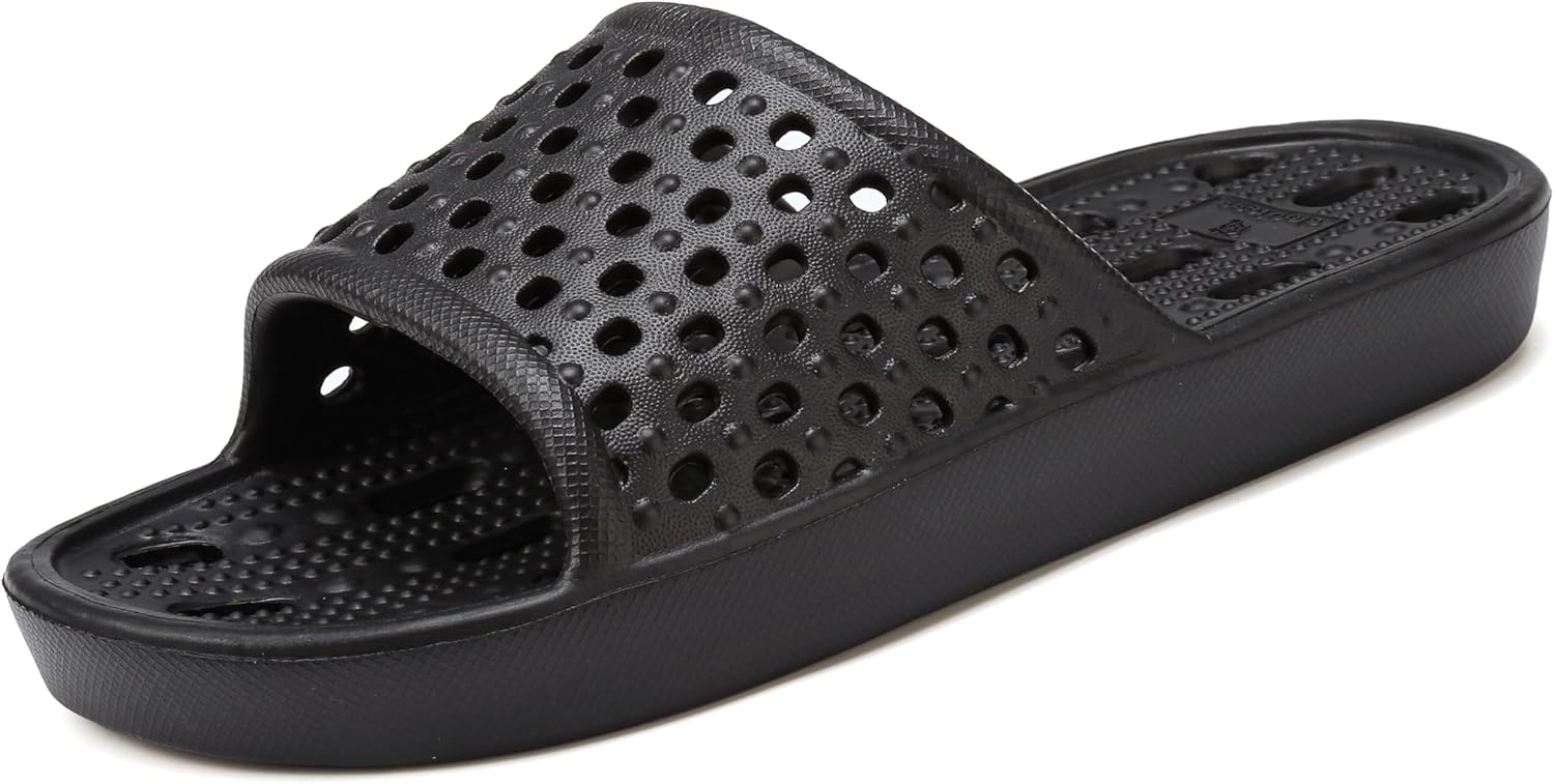 clootess Shower Shoes Slide for Men and Women Holes Bath Slipper Bathroom Sandal Pool Gym College Dorm Non-Slip - Image 3