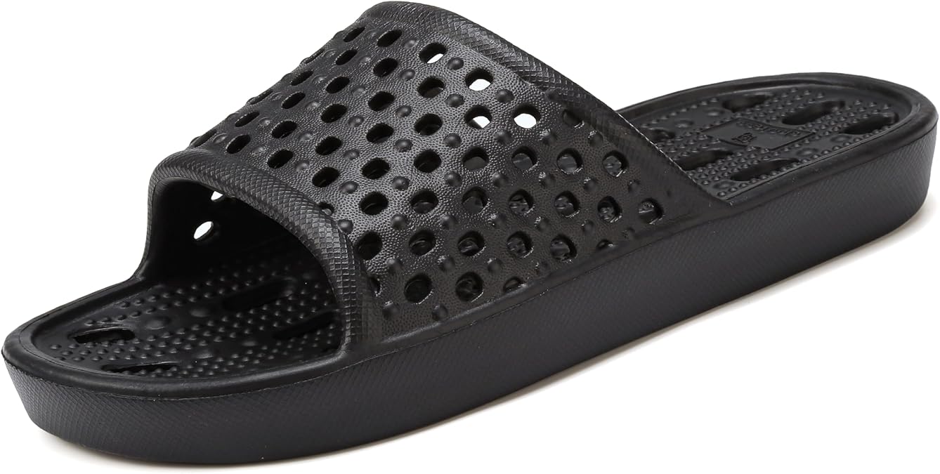 clootess Shower Shoes Slide for Men and Women Bath Non-Slip Holes Slipper
