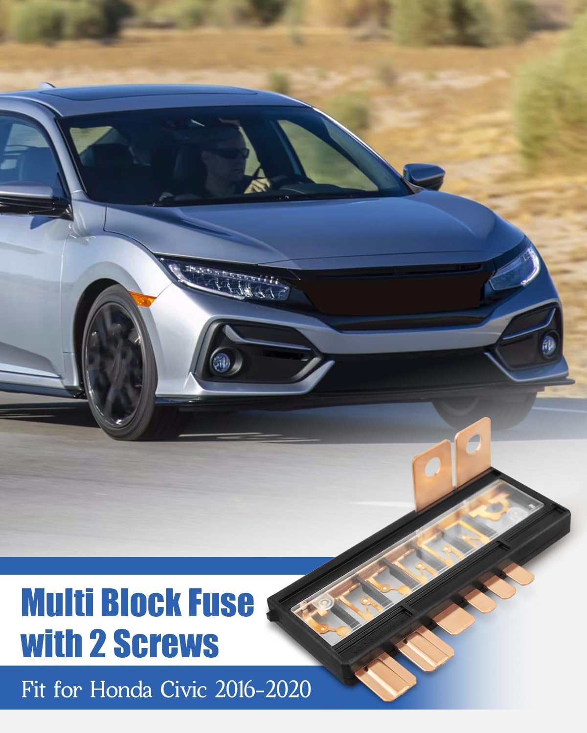 EDS 38231-TBA-A01 38231TBAA01 Multi Block A Fuselink (7 Circuit) with Screw Exact Replacement for Honda Civic ('16 - '20) - 125 Amp Main Fuse