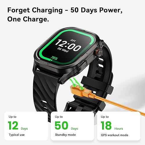 Miniatura 6 de KOSPET Magic P10 - Reloj inteligente con GPS y brújula, cuerpo de acero inoxidable, batería de 50 días, AMOLED de 1.96 pulgadas, resistente al agua