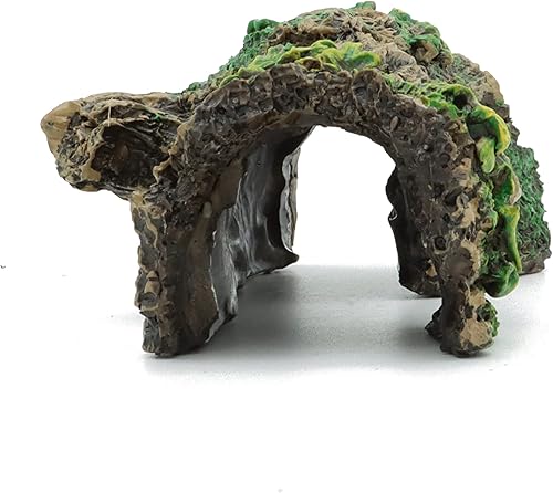 Miniatura 4 de JIH Decoraciones de acuario resina hueco tronco de árbol adorno, Bettas House Cave Wood House House Decor for Fish Tank (HS-SP207)