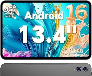 TECLAST T65 Tablet 13.4 Inch 120Hz Display Tablet Android 16, Dual SIM 4G LTE + 5G WiFi, 2.2GHz Octa-Core, 26GB RAM+128GB …