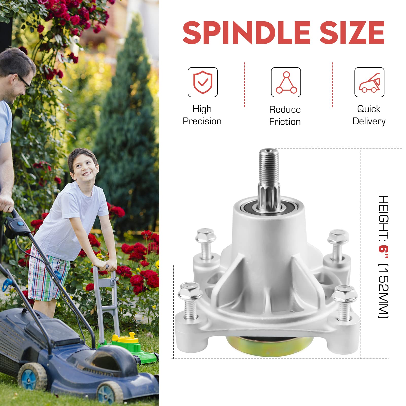 Spindel-Baugruppe Für Hustler Rasenmäher – 3er-Pack, Kompatibel Mit Raptor & Limited (36/42/52 Zoll Deck)