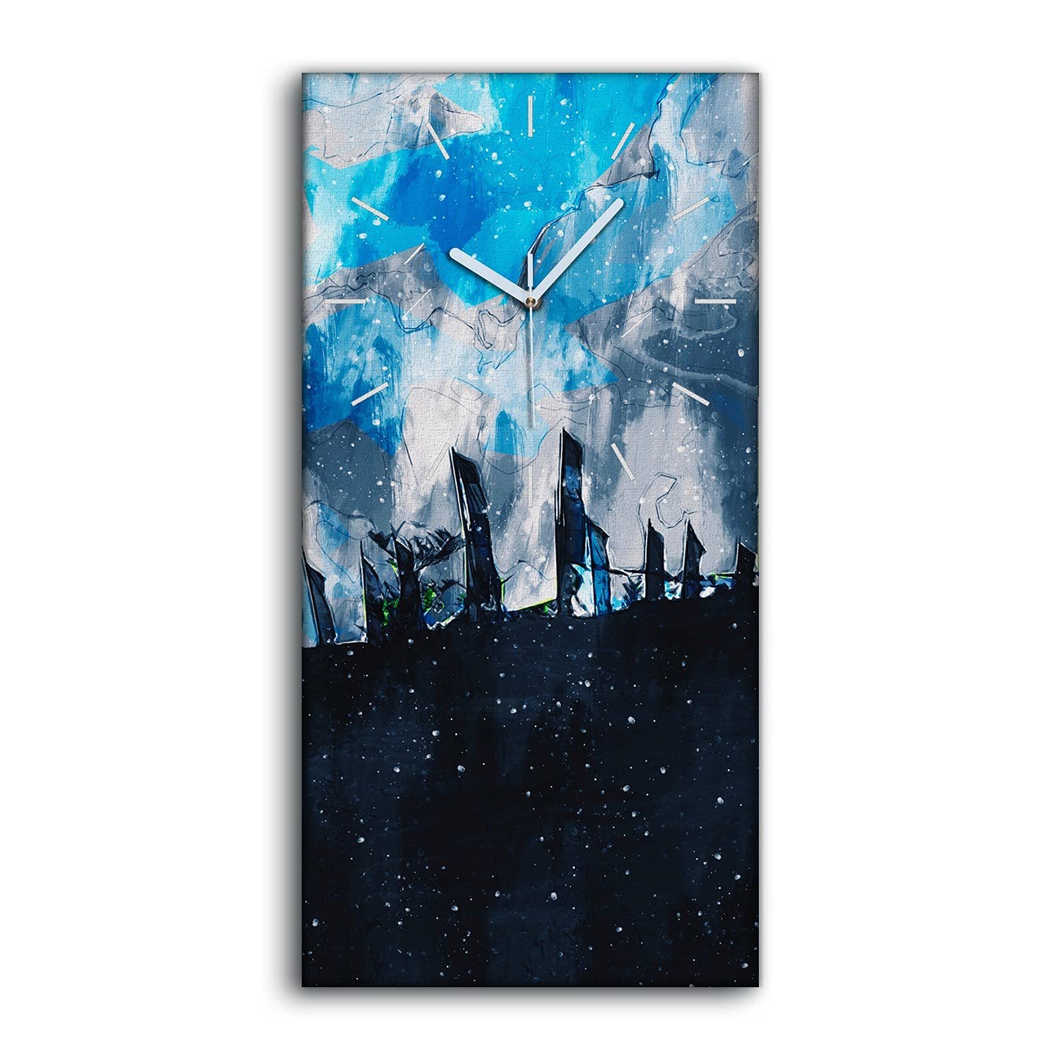 Horloge sur toile 30x60cm tableau mural grand résumé moderne