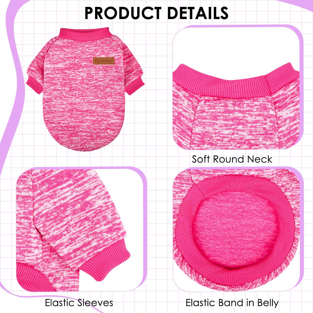 3 Pack Dog Sweaters for Small Dogs Girl Boy Winter Fleece Clothes Warm Soft Dog Sweatshirt Outfit for Dogs Cats Pet Apparel - 4