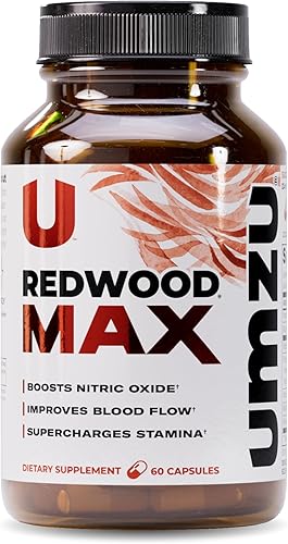UMZU Redwood Max - Potenciador de óxido nítrico, suministro de 1 mes - Suplemento avanzado de óxido nítrico con mezcla Fitnox, corteza de pino,