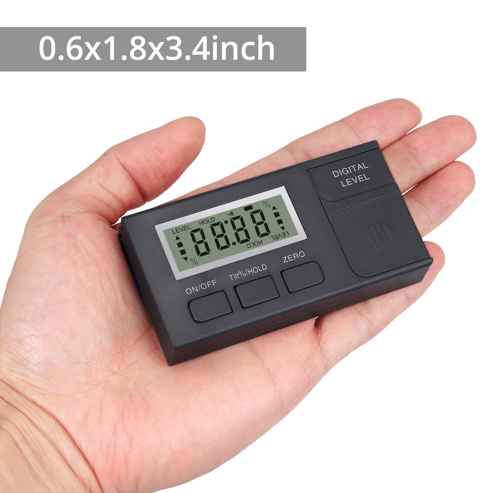 AUTOUTLET Inclinomètre Mini Rapporteur d'Angle Numérique Magnétique pour scie à Onglets 4 x 90 ° Rapporteur Menuiserie pour la Table la Meuleuse et la Perceuse