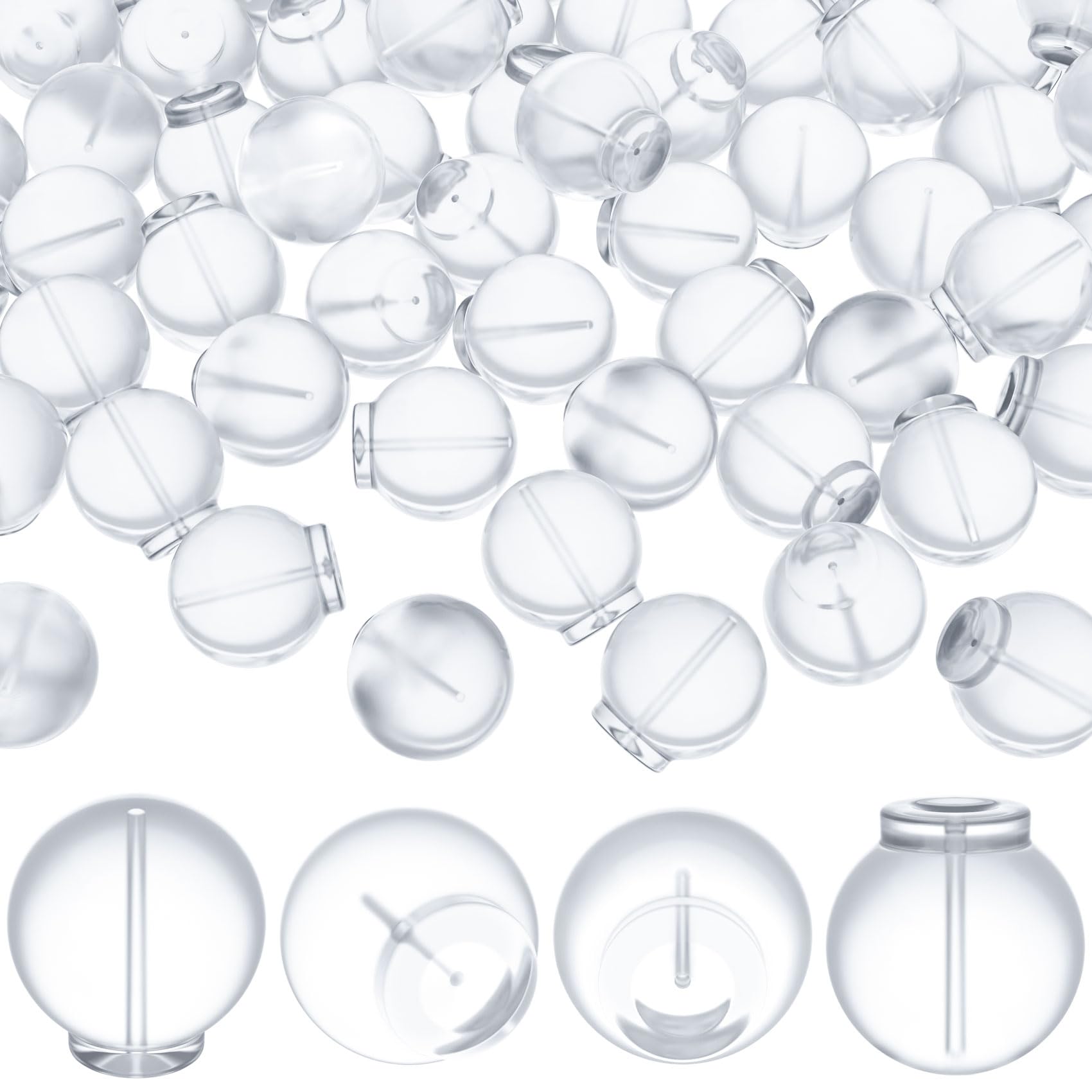Alpinleux 50 Pcs Comfort Impenetrable Soft Safety Backs, Secure Clear Rubber Earring Backs, TPE Material Backs for Earrings Posts (6.7mm)