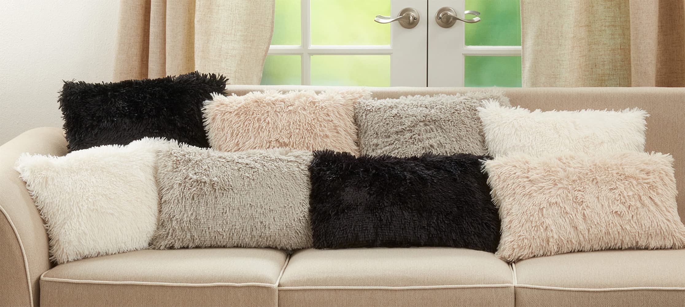Amazon.com: Fennco Styles Classic Faux Fur Decorative Throw Pillow