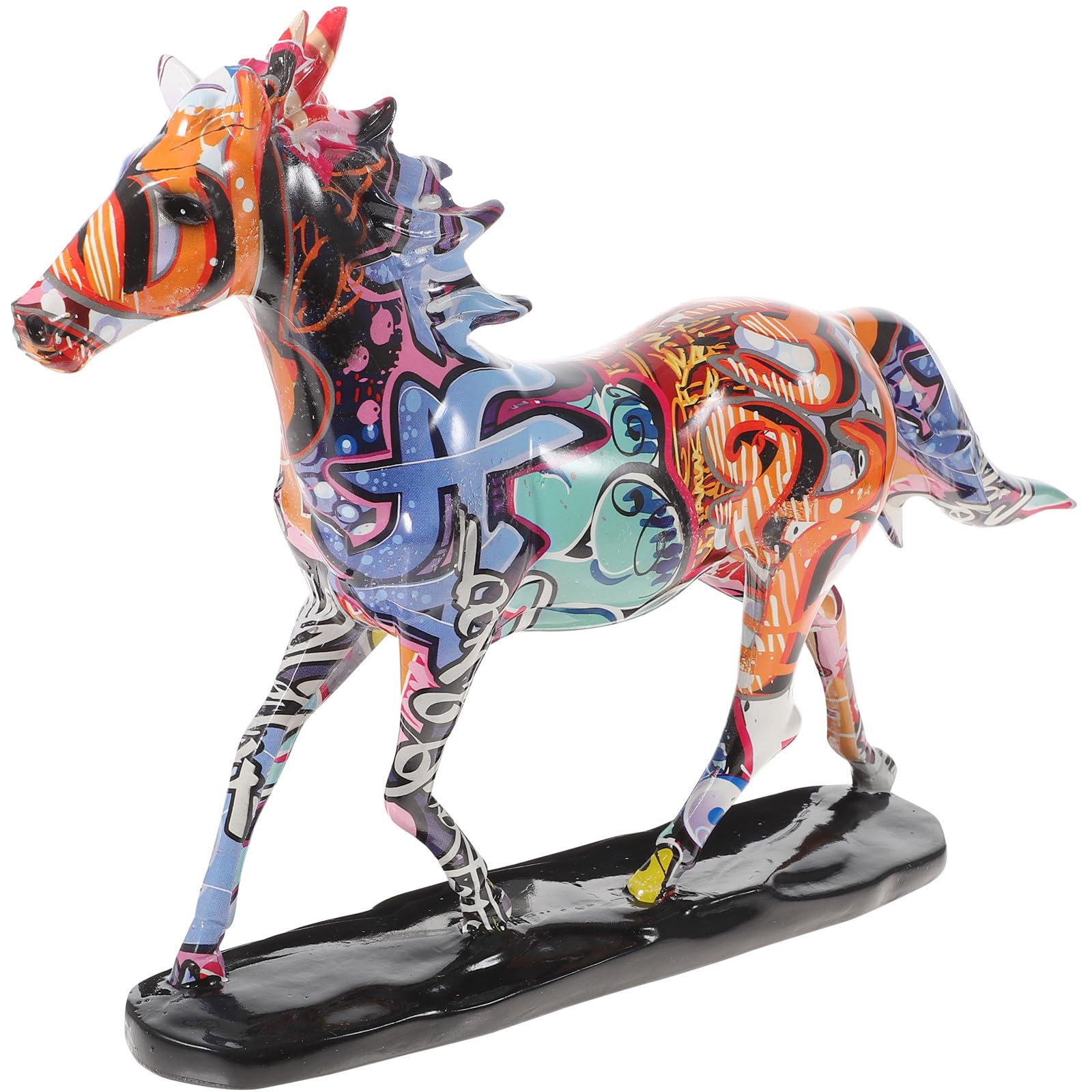 Figurine cheval en résine décoration intérieure statuette bureau stable