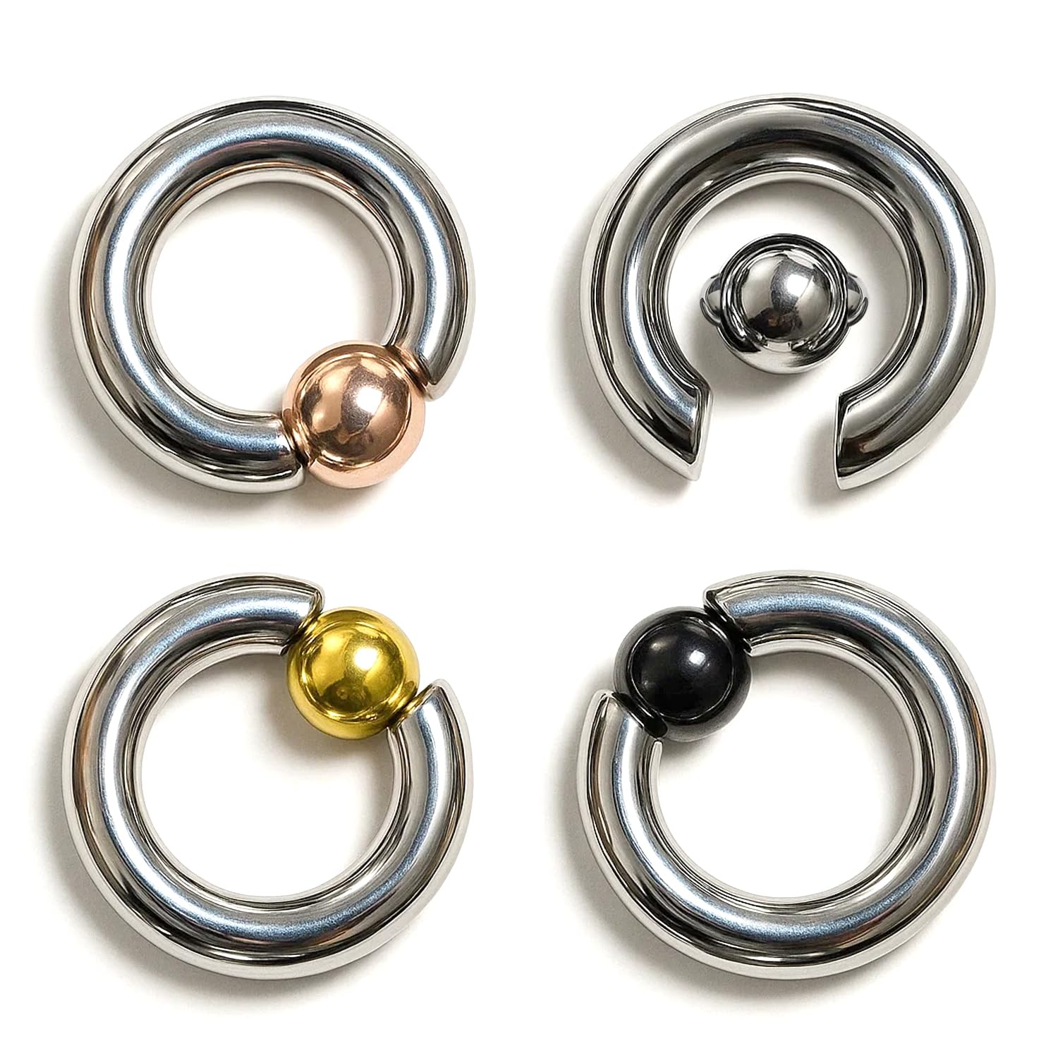 Captive Bead Ring, Septum Nasenpiercing mit Feder, kundenspezifischer Farbkugelverschluss, 8 g bis 00 g, Titan, Körperschmuck für Nase, Ohren, Intim, britischer Standard zertifiziert vom Sheffield