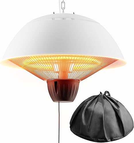 Miniatura 8 de Calentador eléctrico para exteriores, calentador de patio infrarrojo colgante de 1500 W para uso al aire libre, calentador eléctrico impermeable
