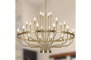 Gold Chandelier for Specious Spaces, Adorned With 24 Lights