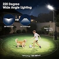 Vista 3 de 4-Pack Solar Street Lights Outdoor, 13000LM 6500K Waterproof LED Solar Flood Lights with Motion Sensor, Dusk to Dawn Solar-Powered Light for