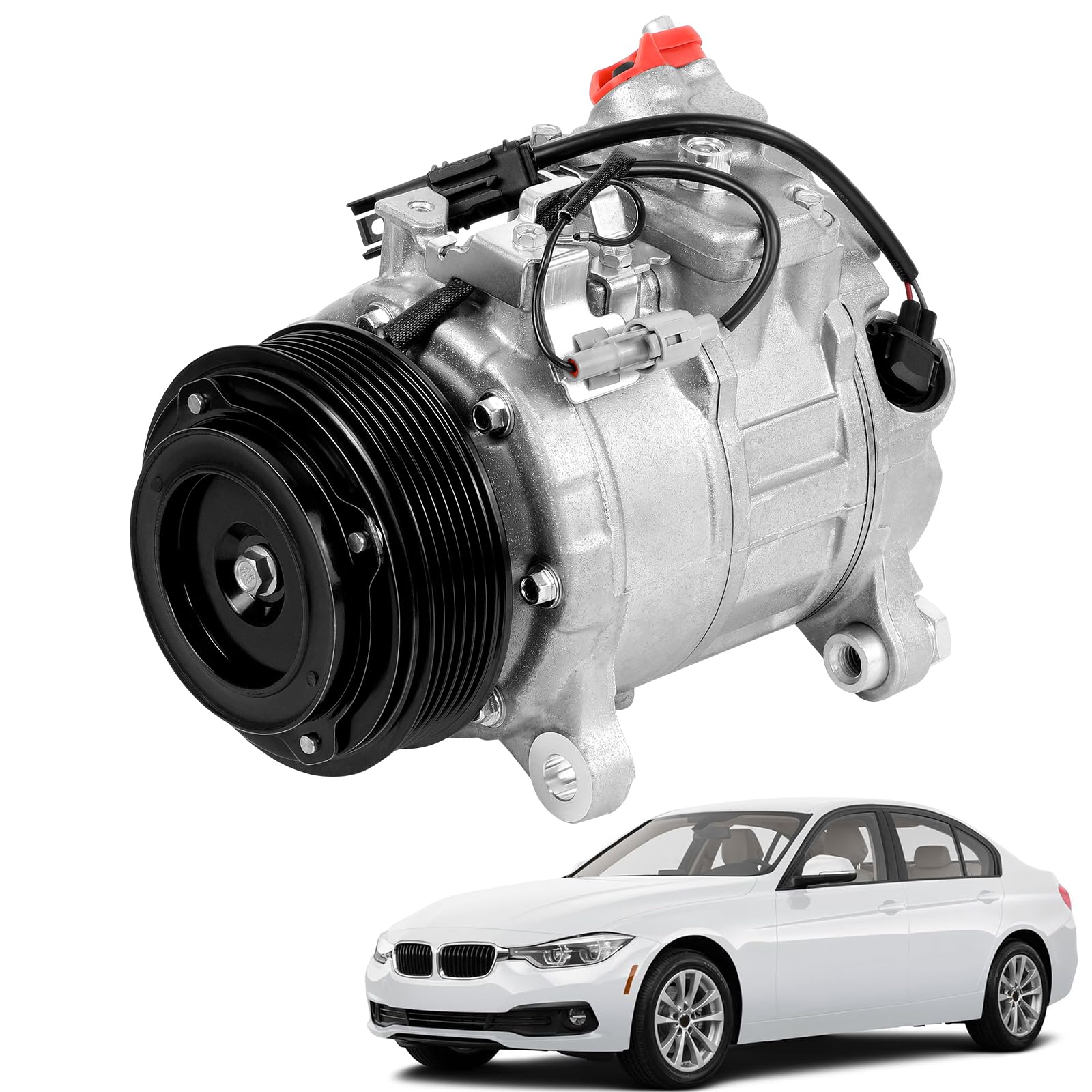 Air Conditioner AC Compressor with Clutch Compatible with BMW X5,320i 328i 428i 528i 535i 228i 328d 535d 740Ld GT xDrive Gran Coupe 2014 2015 2016,Replace 64529216466 64529399059,64529330825 ect