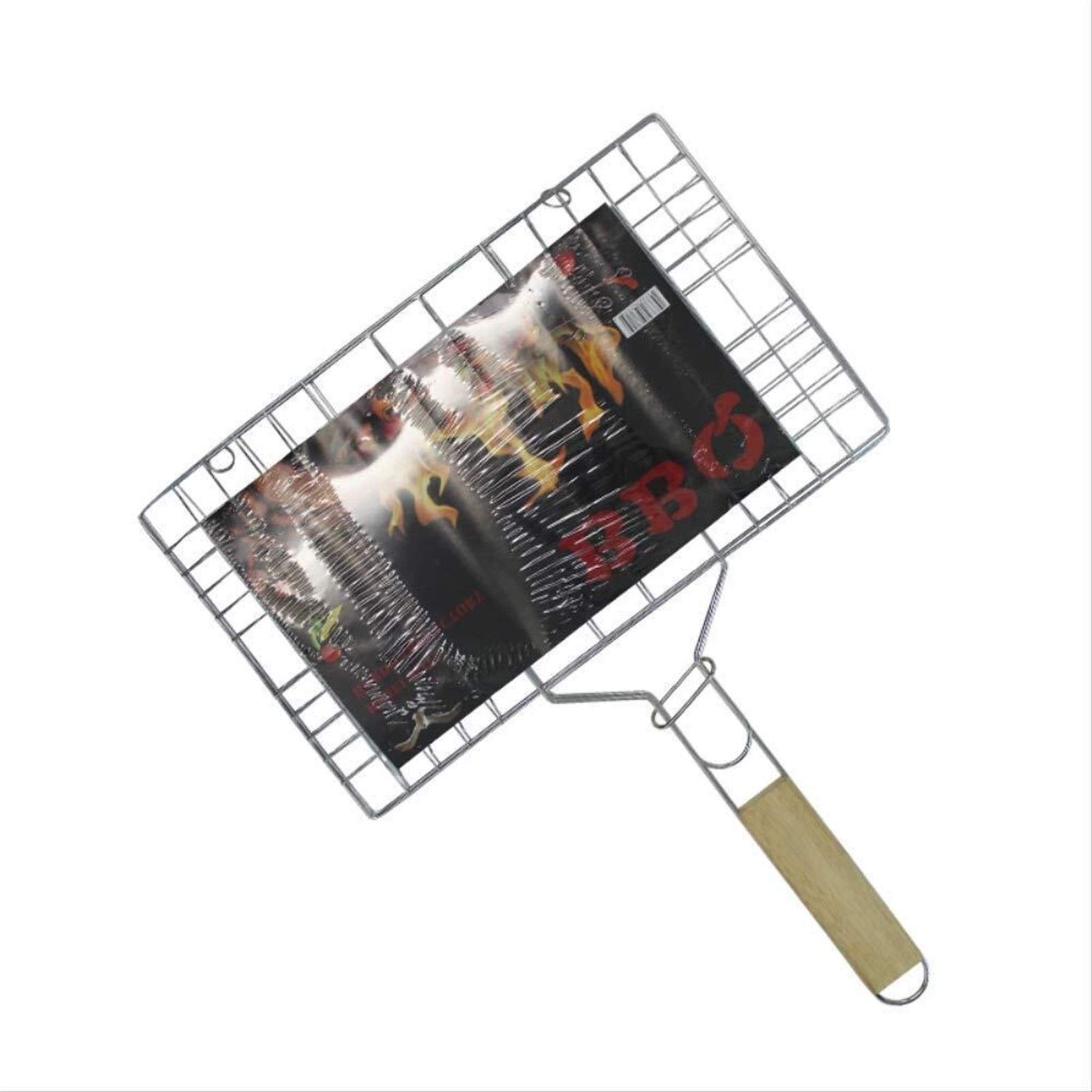 Cesta para parrilla, parrilla para barbacoa, Clip de malla for barbacoa, Clip de mango de madera for exteriores, suministros de herramientas, Clip for barbacoa, pescado a la parrilla, pescado a la par