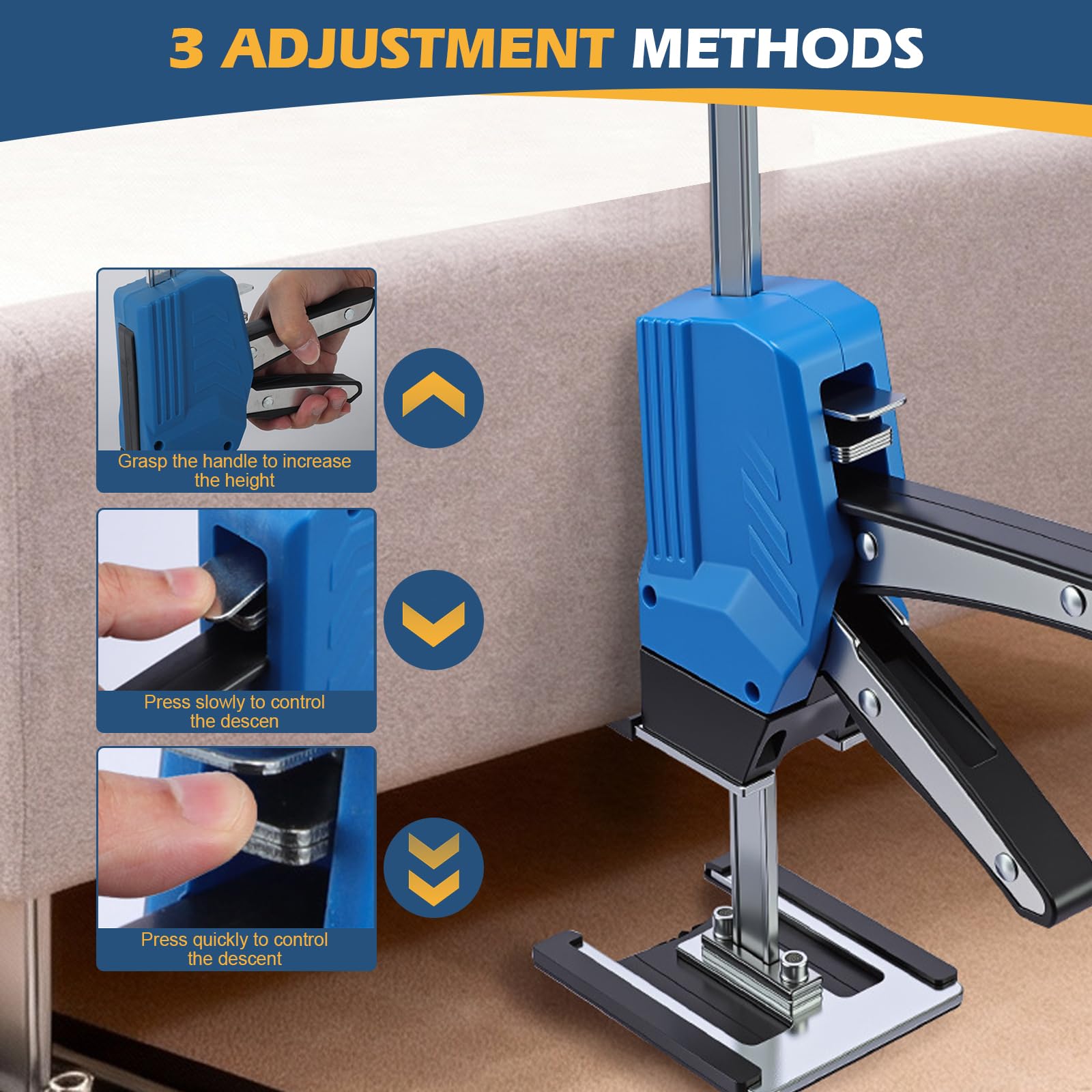 2 Stück Arbeitssparender Heber, 39,1 cm Ganzstahl Arm Hebewerkzeug, Einhand-Montagewerkzeug,200kg Kapazität, Arm Handwerkzeugheber mit Langsam und Schnell Hebefunktion