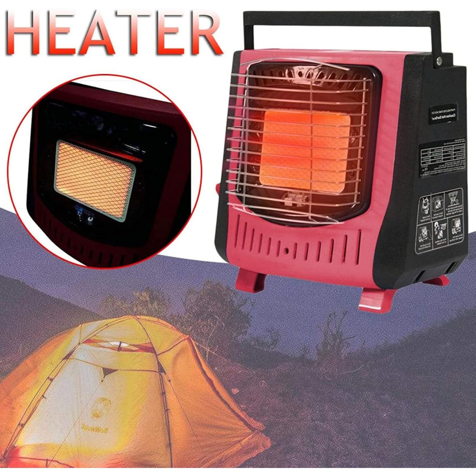 Tragbarer Gasstrahler, für den Innenbereich, Propan-Heizstrahler für Camping, Baustellen und Werkstätten