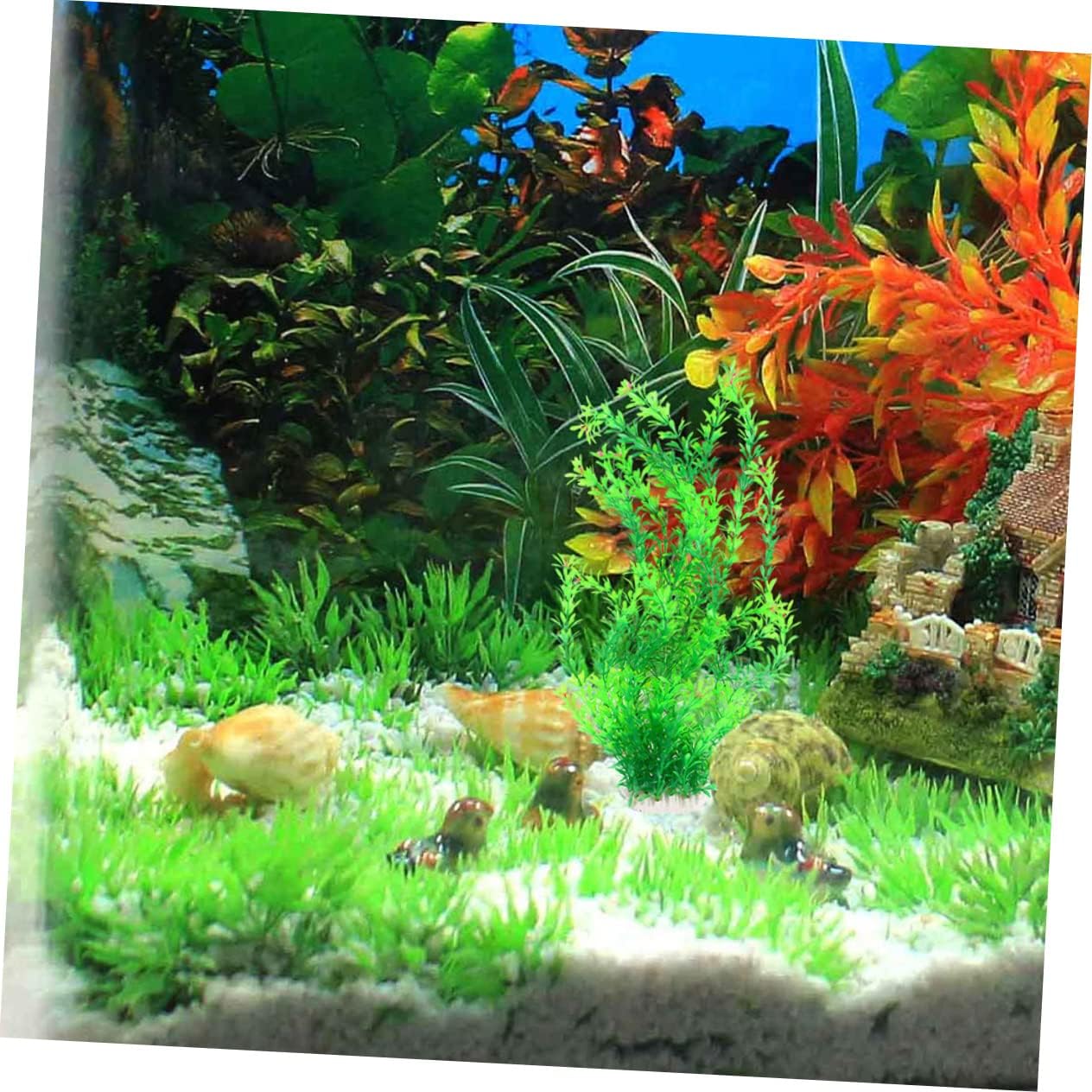 Housoutil 3pcs Realistic 70cm Fish Tank Decorations Plastic Aquarium Plants Lifelike Fake Aquatic Plant for Pet Fish Environment
