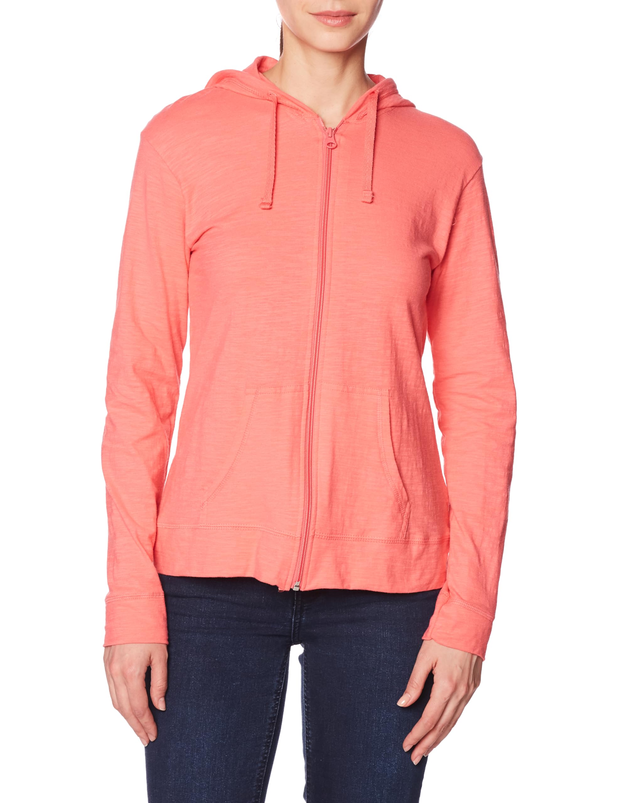Hanes Women's Jersey Full Zip Hoodie, Briny Pink, XX-Large