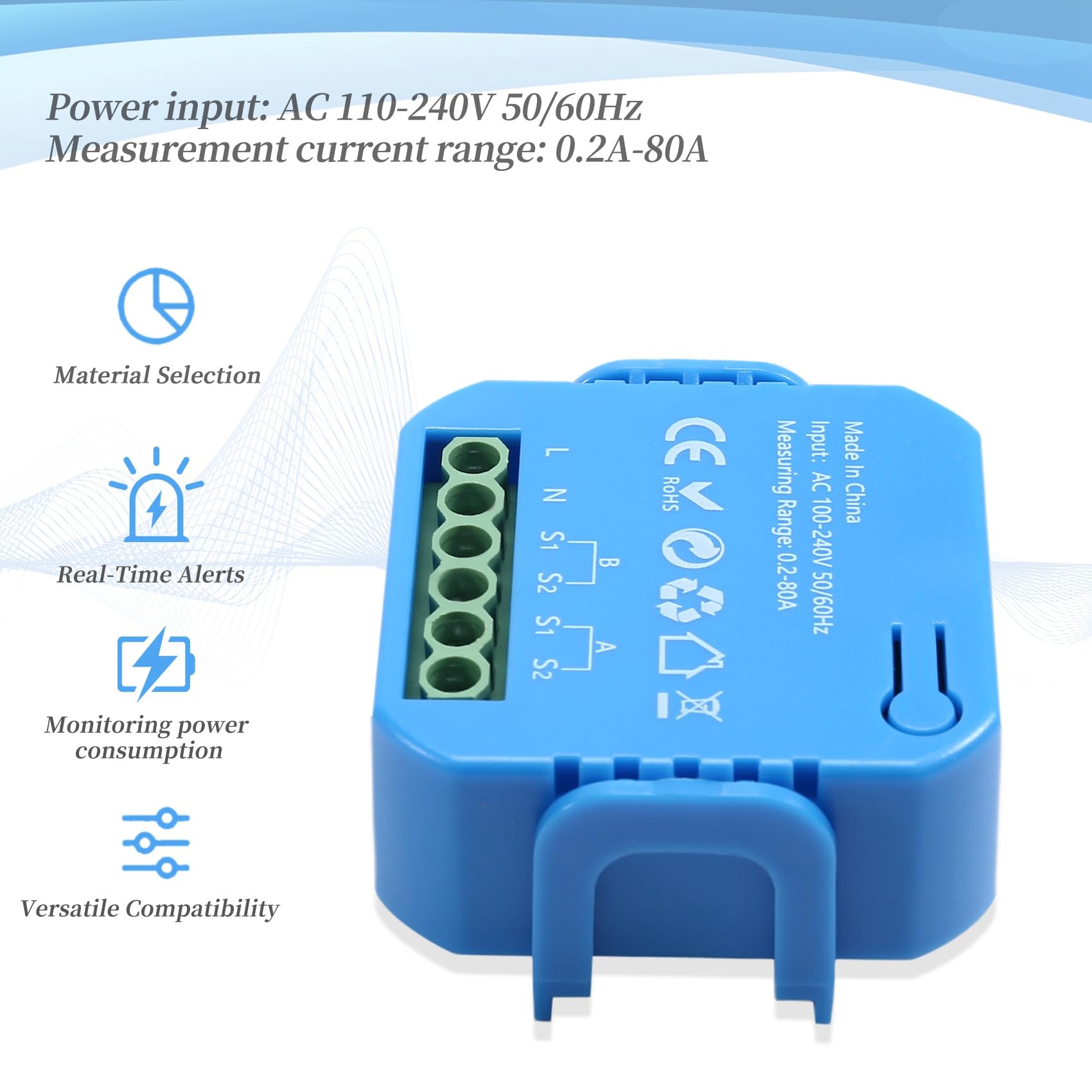 2 Medidores de Energía Inteligentes Tuya, Monitor de Consumo de Energía Bidireccional, Compatible con Control por Aplicación