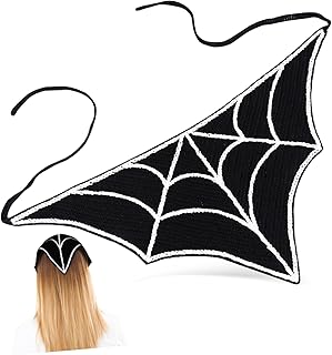Bandana Headband Spider Web Design Crocheted Scarf for Women for Halloween - Buy now