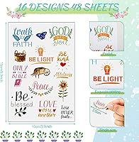 Vista 2 de 48 hojas de 1419 piezas de calcomanías cristianas para la Biblia, motivación y escritura, planificador de diario, notas de aliento devocional