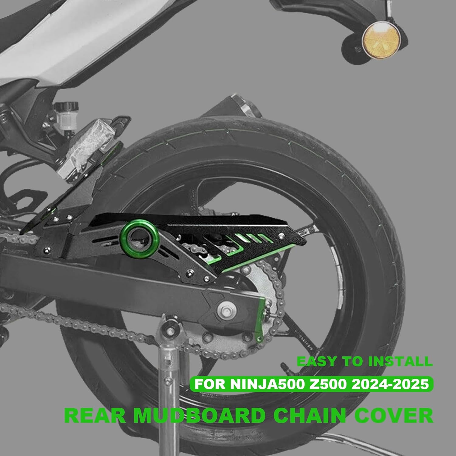 Chain Guard Fender for Ninja 500 Ninja SE ninja500 ninja500se Z500 z500 2024-2025 Motorcycle Accessories Chains Guard Fairing (Green)