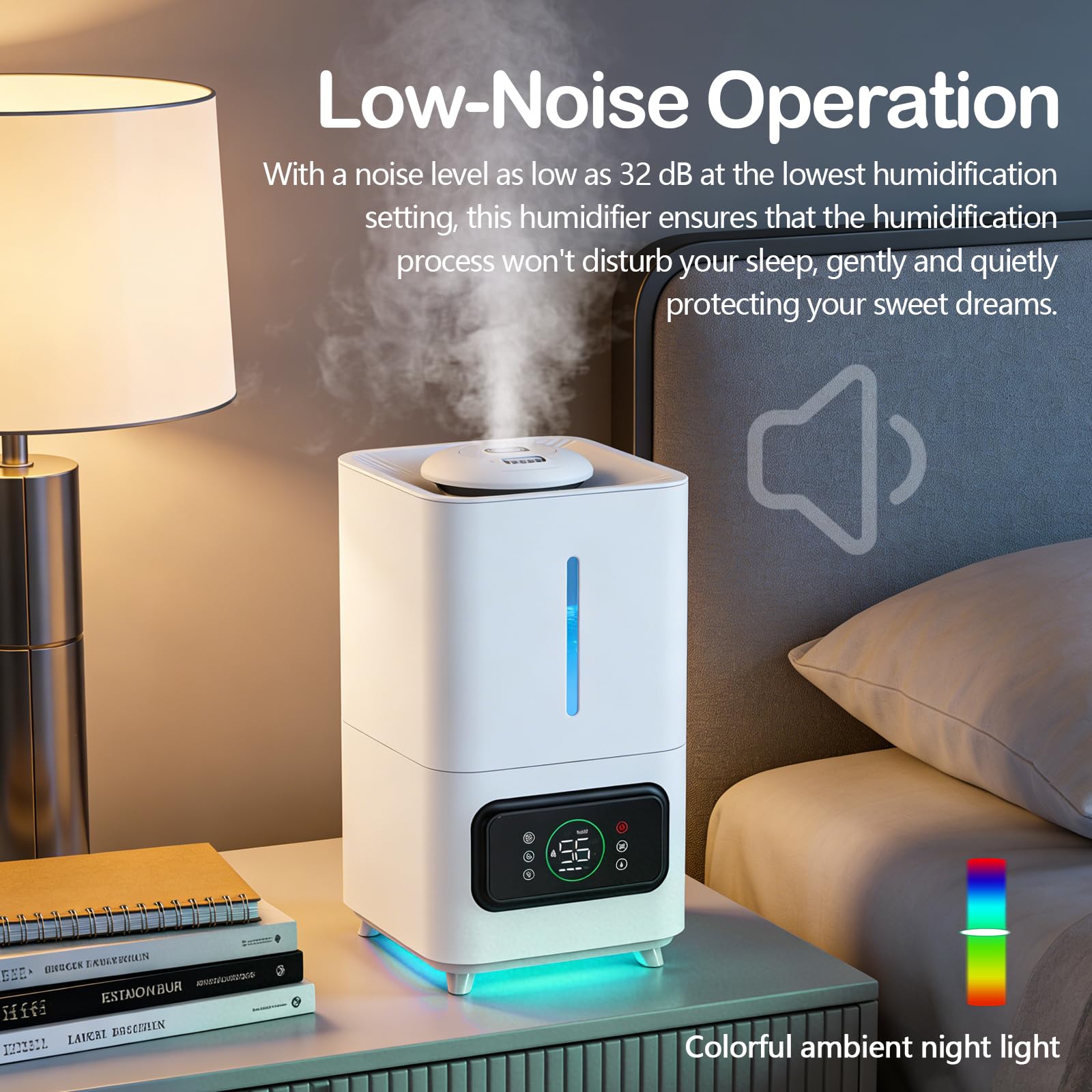 Humidificador de Aire para Plantas, Humidificador Ultrasónico Inteligente de llenado Superior con Humedad Ajustable y Temporizador