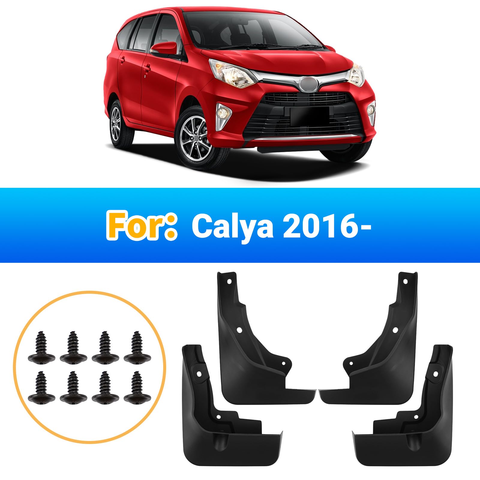 4 Stück Auto Schmutzfänger für Calya 2016-2026, Vorne Hinten Kratzfest Spritzschutz Kotflügel Protection Zubehör