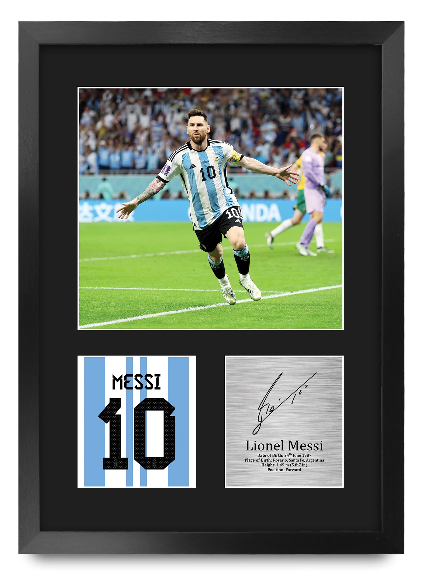 HWC Trading Lionel Messi Argentina Gifts Printed Signed Autograph Picture for Football Fans and Supporters - A3 Portrait Framed — image 1