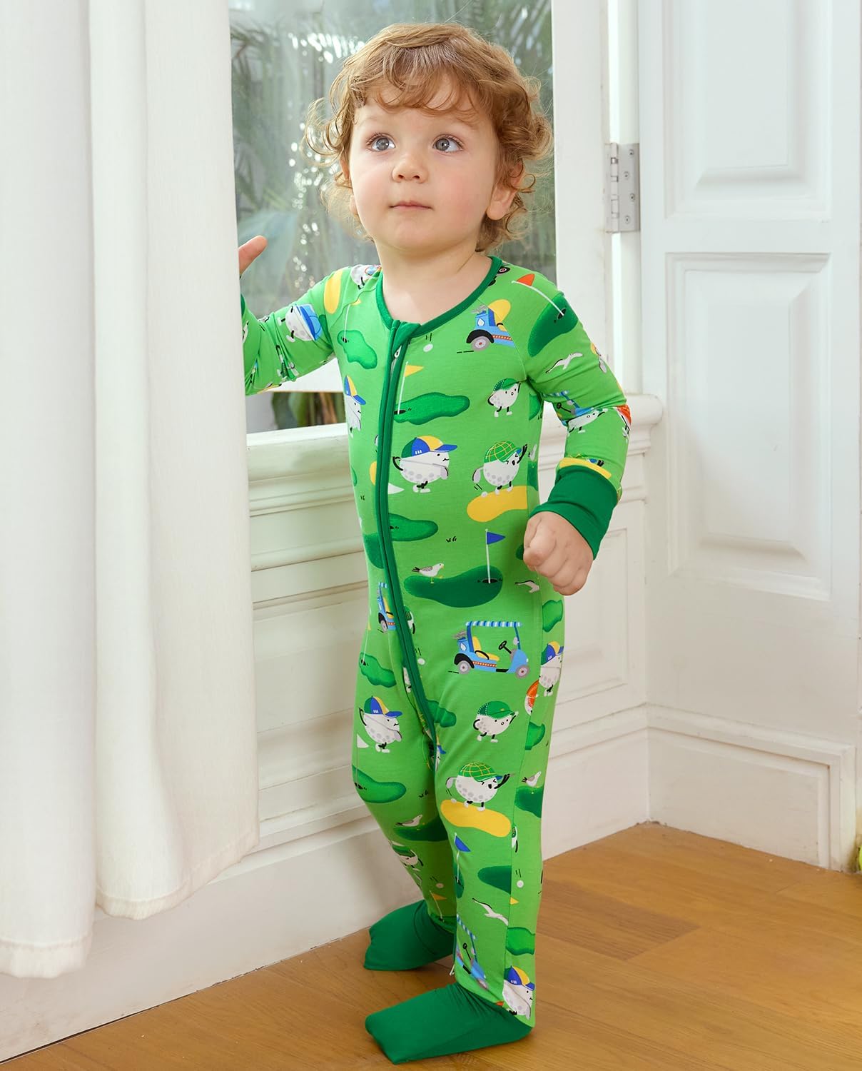 babee Reshinee Bamboo Viscose Baby Convertible Footie Pajama, Zipper Pajamas for Baby Boys & Girls, Sleep & Play Footed