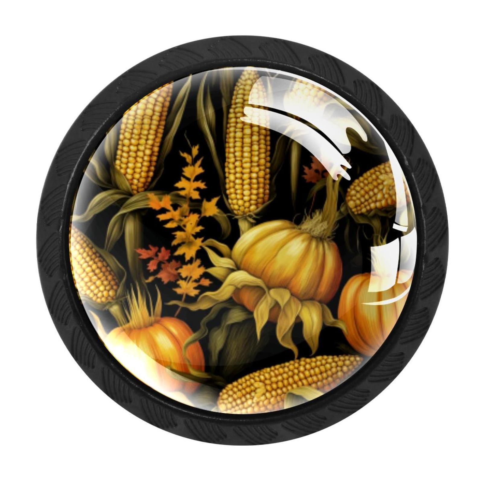 CHENZZZZ 4 Pieces Kitchen Cabinet Drawer Dresser Door Knobs Pulls Handles, Thanksgiving Corn